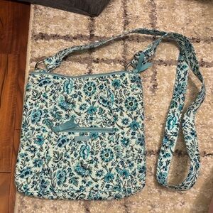 Vera Bradley Floral Crossbody Bag - Teal and Black